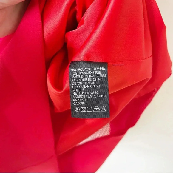 Jay Godfrey Mesh Panel Red Dress Knee Length Womens Size 2 - Picture 12 of 13